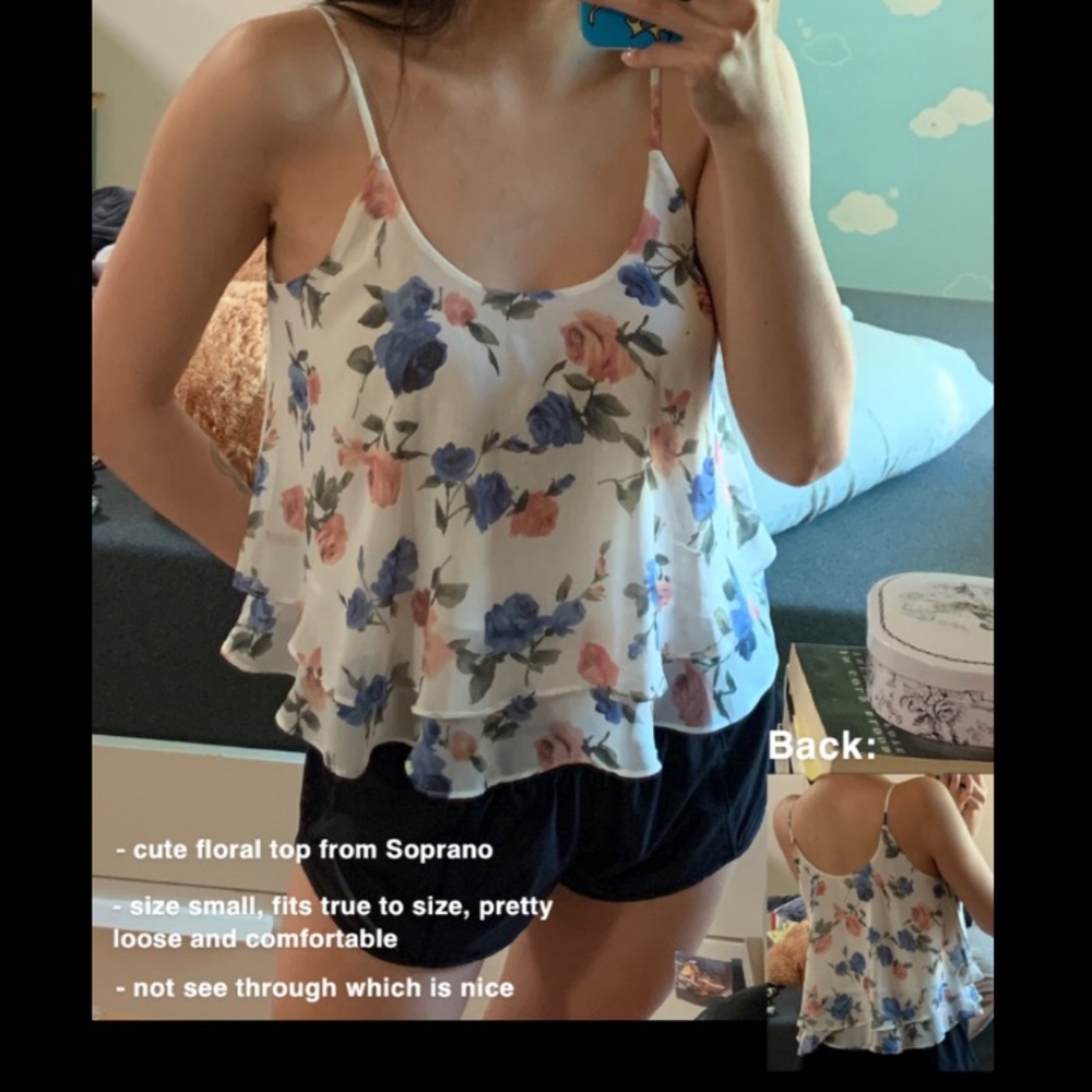 White floral tank top